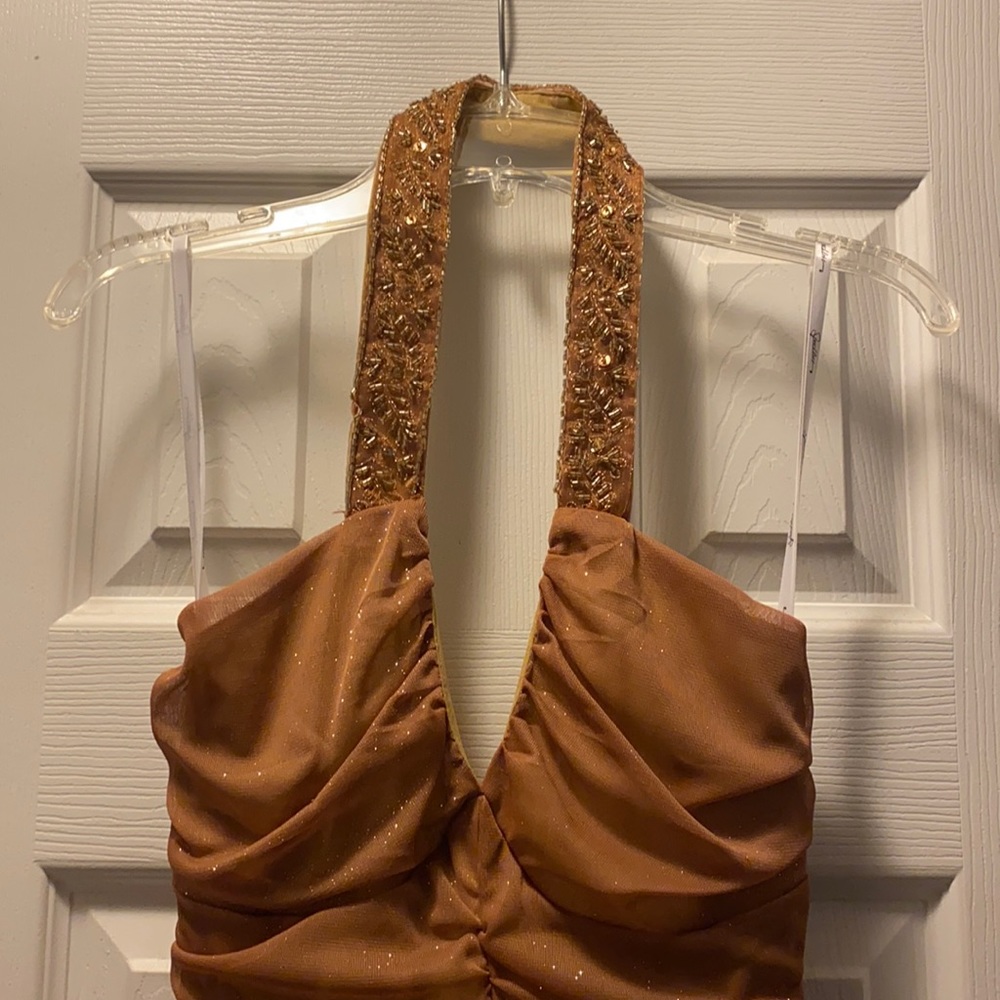 Gold Formal Long Junior Dress